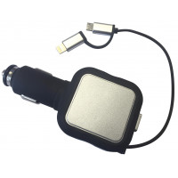 Image for 12/24V Retractable Cable Charger With Cable Charger With Lightning & Micro USB Adaptors