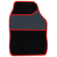 Image for Velour Carpet 4 Pce Mat Set Black / Red Binding