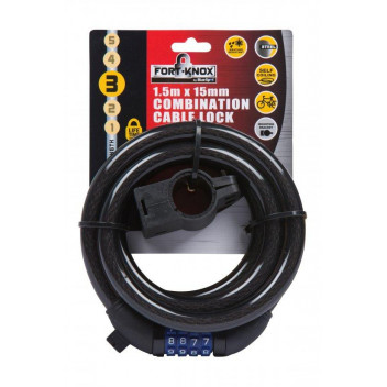 Image for Fort Knox 1.5m x 15mm Combination Cable Lock