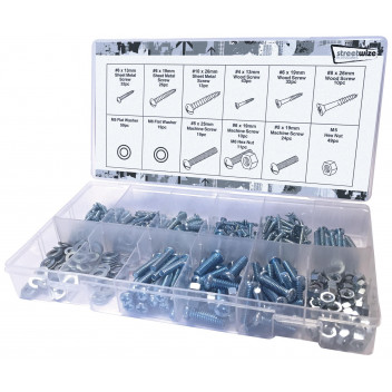 Image for Streetwize 347 Piece Metric Nut And Bolt Assortment Box