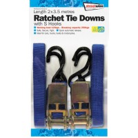 Image for 2 x 3.5 Metre Ratchet Tie Down with Hooks