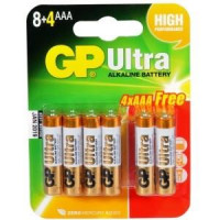Image for GP Ultra Alkaline Batteries AAA 8+4 Free