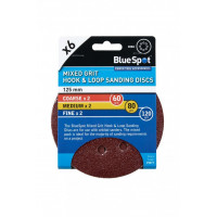 Image for BlueSpot 6 Pack 125mm Mixed Grit Sanding Disc