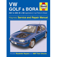 Image for VW Golf Manual (Haynes) & Bora 4-cyl Petrol & Diesel - 01 to 03, X to 53 reg (4169)