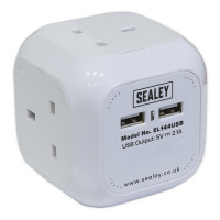 Image for Sealey Extension Cable Cube 1.4 Meters With USB Sockets