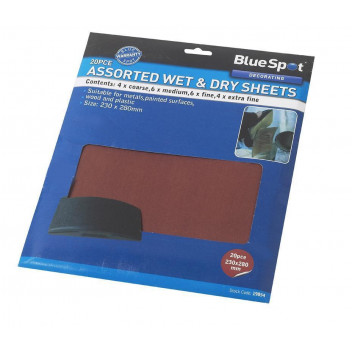 Image for Blue Spot 20 Piece Wet and Dry Sandpaper