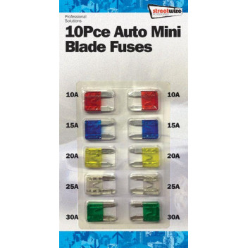 Image for 10 Piece Mini Blade Fuse Set