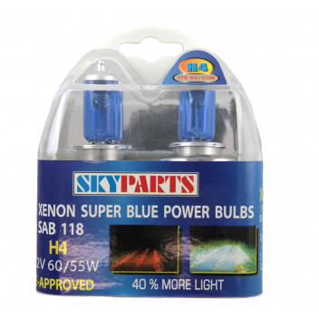 Image for H4 12 V 60/55W Xenon Blue/White Bulbs