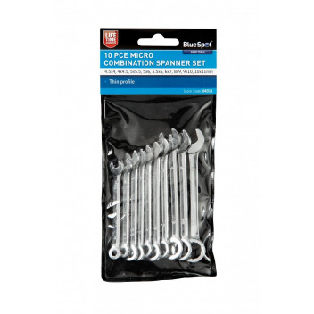 Image for BlueSpot 10 Pce Micro Combination Spanner Set (4-11mm)