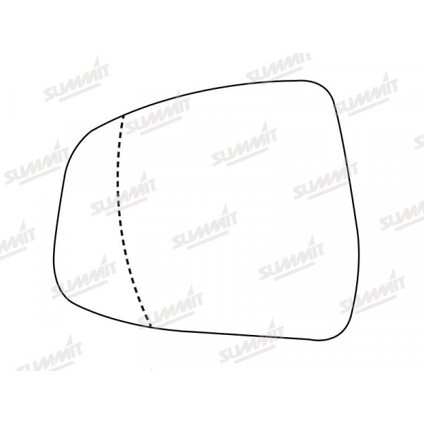 Summit Self Adhesive Mirror Glass Headted Base Plate Anti Dazzle - Ford Focus 08 on LHS image